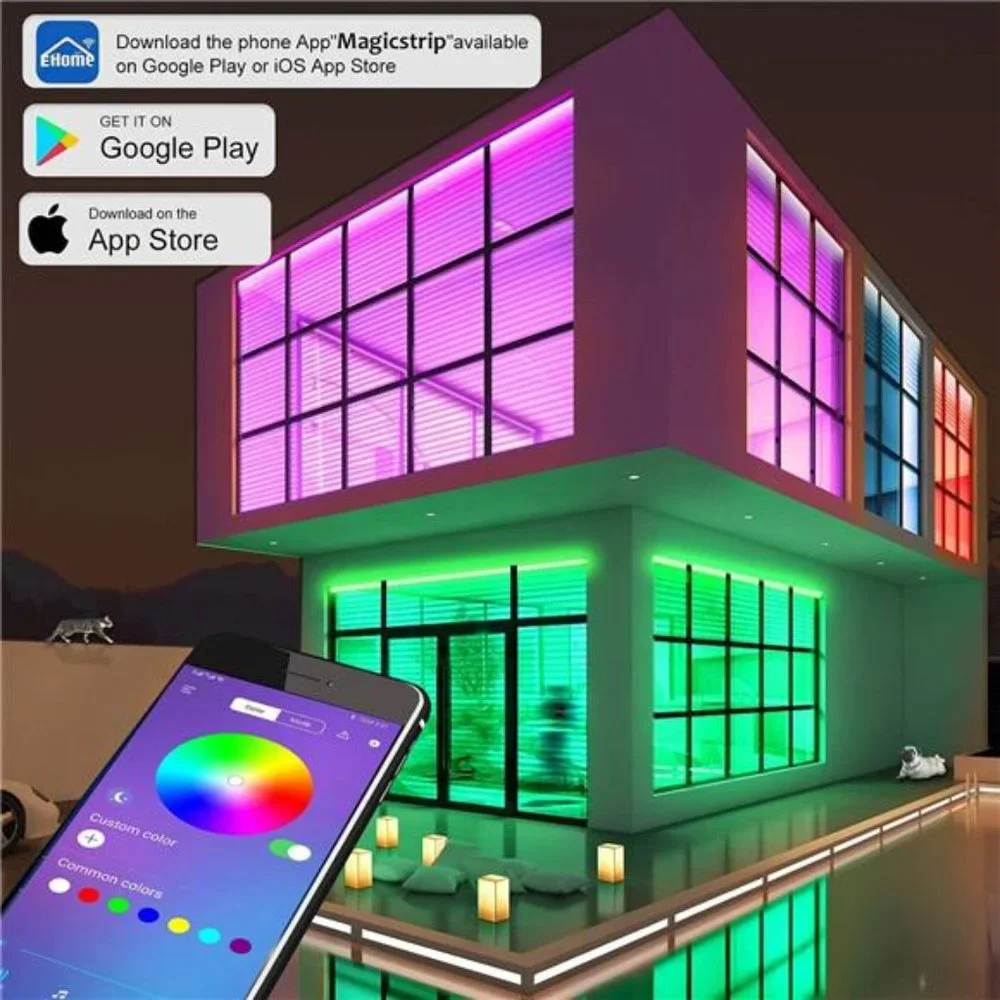 USB 32.8ft LED Light Strips - 16 Million Colors Changing,Built-in Mic Music Mode